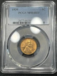 1939 P Lincoln Wheat Cent 1c PCGS MS64RD Philadelphia Red Cent - Picture 1 of 3