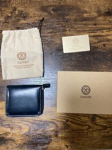 Ganzo Osaka Limited Zip Wallet Shell Cordovan Minerva Box Leather Navy Compact - Picture 1 of 6