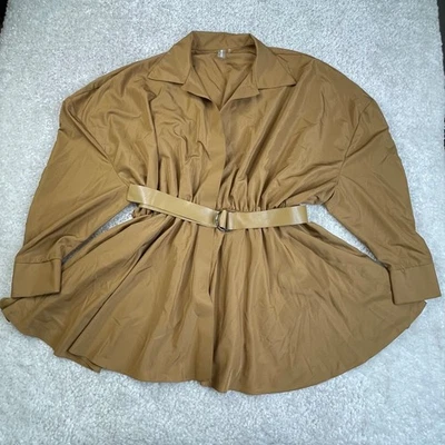 Norma Kamali 超大号男友喇叭衬衫迷你连衣裙女式中号 — 第 1/4 张图片