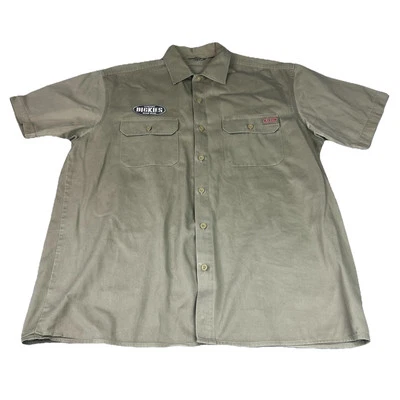 Camisa de trabajo Dickies para hombre 2XL algodón sarga parche caqui uniforme industrial Foto 1 de 4