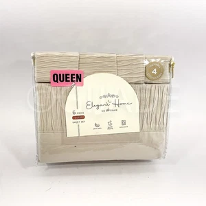 Elegant Home by Bedsure Luxus Queen Bettlaken 6 Teile Polyester Beige Neu - Bild 1 von 5