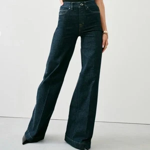 Pantalones de mezclilla Spanx de pierna ancha 20547Q índigo crudo talla grande - Imagen 1 de 11