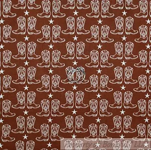 Botas de Vaquero BonEful de Tela BonEful Edredón De Colección Marrón Blanco Estrella Americana a Rayas - Imagen 1 de 12