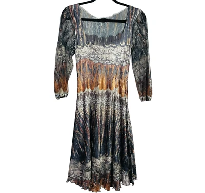 Komarov Fairy Goth Dress Womens L Moody Crinkle Lace Neck Witchy Romantic - Image 1 of 4