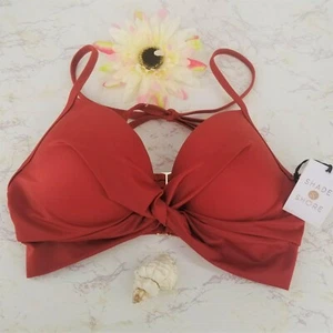 Top de natación de bikini para mujer Shade & Shore 34B marrón arcilla torcida elevación de luz frontal - Imagen 1 de 11