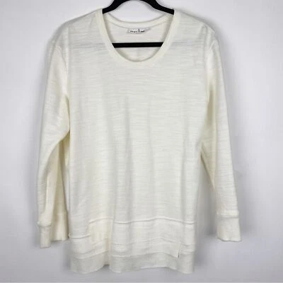 Неоновый Будда слоновой кости хлопок махровый пуловер вязаный топ женщин размер M Lagenlook богемное - Изображение 1 из 4