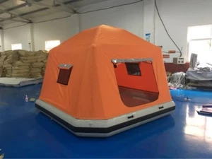 Inflatable Floating PVC Shoal Family Camping Water Raft Tent - Picture 1 of 7