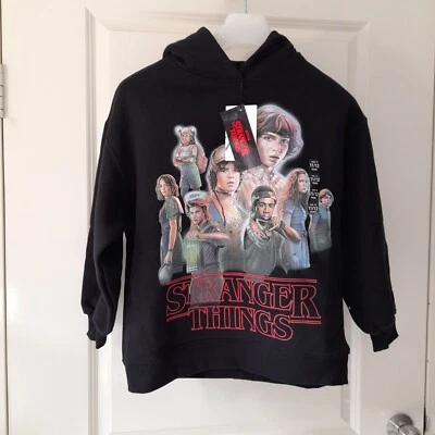 Novo com etiquetas ZARA Stranger Things Pulôver Moletom Infantil Tamanho 11 a 12 anos Preto  - Imagem 1 de 4