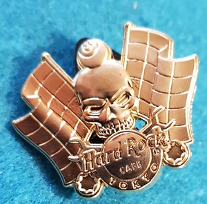 TOKYO PROTOTYPE GOLD SAMPLE SKULL SERIES RACE FLAGS POOL BALL Hard Rock Cafe PIN - Picture 1 of 1