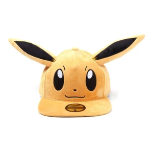 POKEMON Eevee Plush with Ears Snapback Baseball Cap, Unisex, Brown - Picture 1 of 1