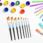 8x Paint Brush Set Gouache for Kids Adults Acrylic Oil Painting Paintbrushes