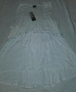 Blusa Como Vintage Mujer Talla L Borlas Blancas Sin Mangas Elastizada Ligera - Imagen 1 de 9