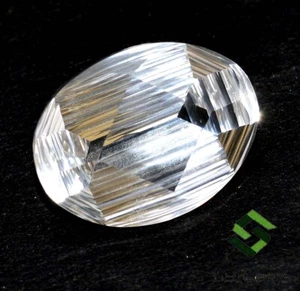 20.78 Cts Naturale Bianco Cristallo Ovale Taglio Fantasia 22x16.50 MM Slegato - Picture 1 of 7