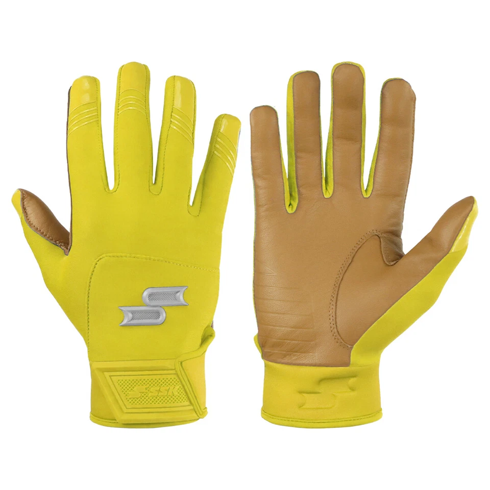 Guantes de bateo de béisbol SSK X1 Color Rush para adultos - Palma de cuero Cabretta duraderos Foto 1 de 4
