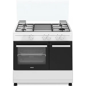 Nikkei Cucina a Gas con Forno a Gas 4 Fuochi 90x60 cm Coperchio Bianco SN490WGE - Foto 1 di 1