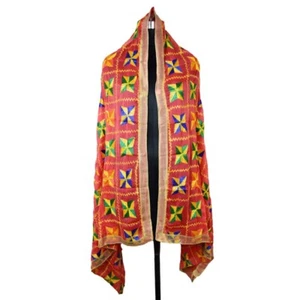 Mujer Phulkari Bordado Dupatta Gasa Chunni Mano Étnica Bufanda Estolas Regalo - Imagen 1 de 9