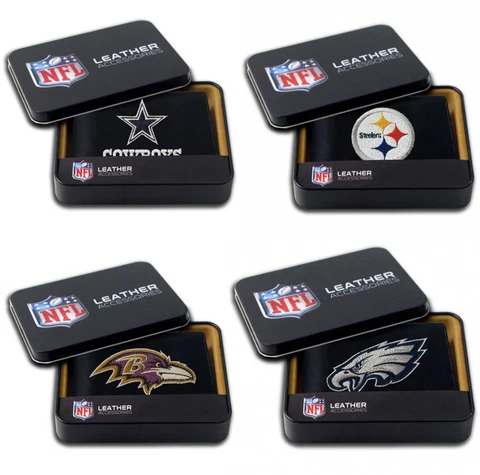 NFL Team Embroidered Leather Billfold Bi-fold Wallet ∗ Pick your Team ∗ Cover