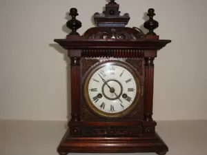 Circa 1938 Antique Teak Wood Chiming German Clock In Excellent Working Order - Picture 1 of 6