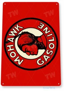 MOHAWK GAS AND OIL 11 X 8 TIN SIGN AUTO AUTOMOBILE MECHANIC ADVERTISEMENT - Picture 1 of 1