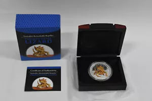 2014 Tuvalu Thorny Devil Lizard $1 1oz Silver Proof Coloured Coin - Case & COA - Imagen 1 de 8
