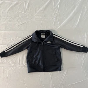 Adidas Tres Rayas Negro Chaqueta de Pista Logo Frontal Bebé Talla 12 Meses Cremallera - Imagen 1 de 8