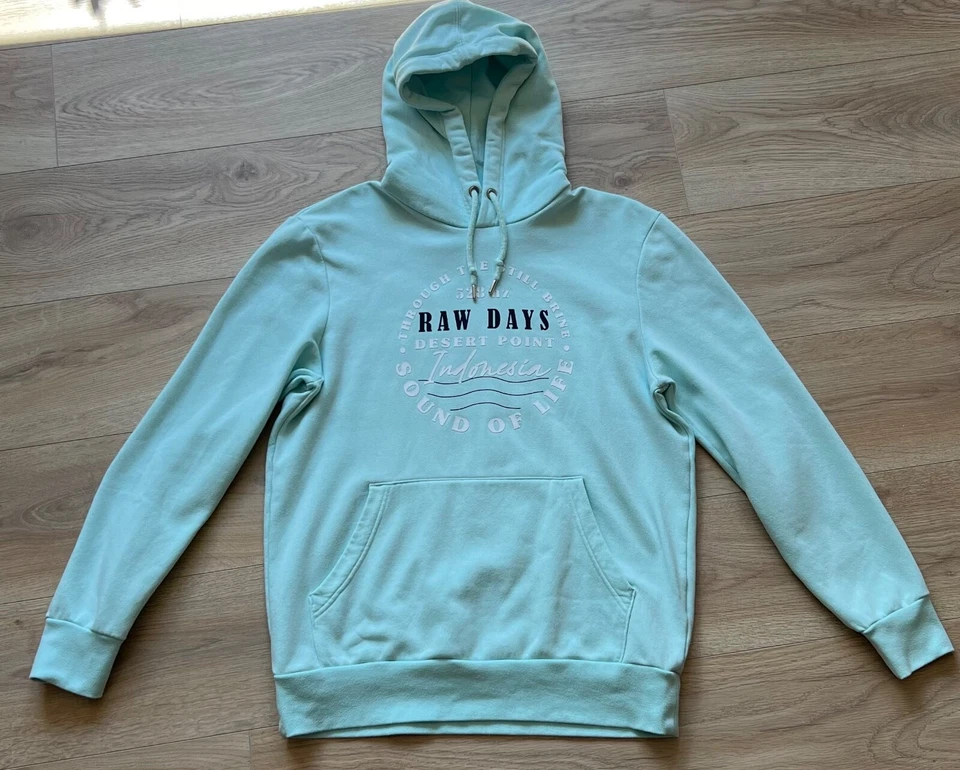 C&A Herren Hoodie/Kapuzenpullover mit Print, Gr. L, Helltürkis - Bild 1 von 1