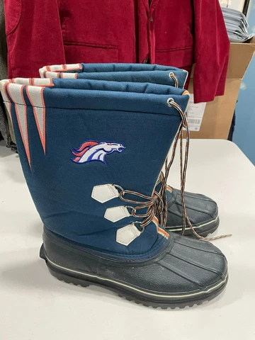 RARE NFL Denver Broncos Size US 11 Men's Steel Shank HvyWinter Boots Black/Blue Cover