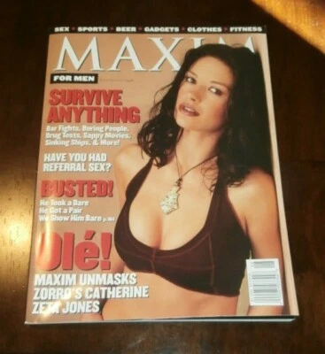 JULY/AUGUST 1998 MAXIM MAGAZINE #10 CATHERINE ZETA JONES COVER - Image 1 of 3