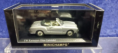 1 of 1200 Minichamps 1/43 VW Karmann Ghia Cabriolet 1957 MIB Silver 430 051035 - Image 1 of 4