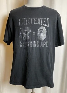 A Bathing Ape Bape X Undefeated Men’s XXL Black T-Shirt Fits Like XL Rare - Picture 1 of 17