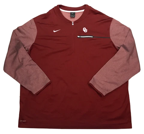 Nike Dri-Fit Oklahoma Sooners OU Maroon  1/4 Zip Pullover Jacket Mens Size 4XL Cover