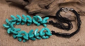 20" turquoise color howlite stone bead necklace/(y227-w1.7) - Imagen 1 de 2
