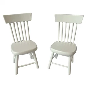 Dolls House Pair of White Chairs (DF019) - 1:12 Scale Miniatures - Picture 1 of 2