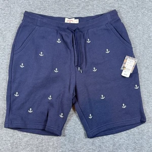 Brooks Brothers pantaloncino rosso pile uomo grande blu navy ancora cotone ricamato - Foto 1 di 11
