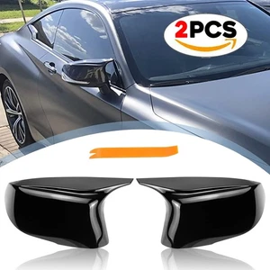 2X Gloss Black M Style Side Mirror Cover Caps For Infiniti Q50 Q50S Q60 Q70 QX30 - Foto 1 di 7