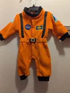 Astronaut Infants 6-12 Months Orange Fleece One Piece Costume Outfit New - Picture 1 of 7