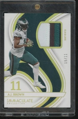 2023 Panini Immaculate AJ BROWN Patch Relic Numbers Holo /11 Eagles FB2 - Image 1 of 2
