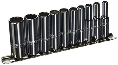 Stanley J47100 10 Piece 12 Point 1/4" Drive Deep Socket Set - Image 1 of 2