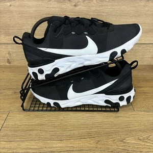Nike Zapatos Talla UK 9 React Element Negro Gris Blanco Gimnasio Correr Entrenadores Malla - Imagen 1 de 10