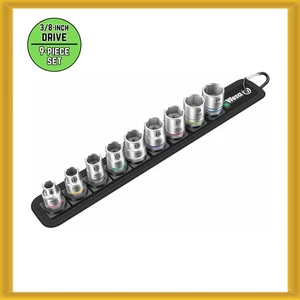 Wera 3/8-inch Drive Metric Socket on Storage Belt 9-Piece Set (05 003973 001) - Picture 1 of 6