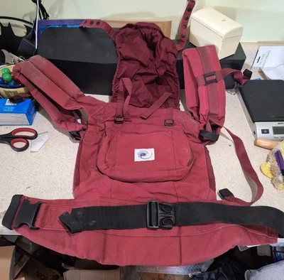 Portabebés ERGOBABY Original 100% Algodón Lavable a Máquina Granate De Colección Foto 1 de 4