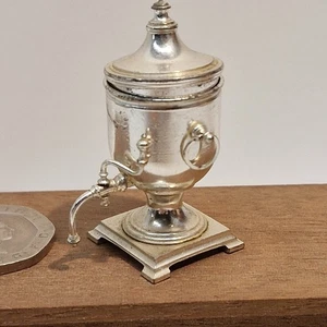 1/12th scale Doll House, Tea Urn Brass Silver plated BHE23 - Picture 1 of 4