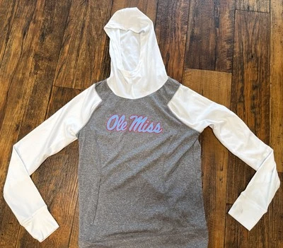 Holloway Dri-excel Mujer Ole Miss Con Capucha Manga Larga Gris Pull Over Talla XS Foto 1 de 4