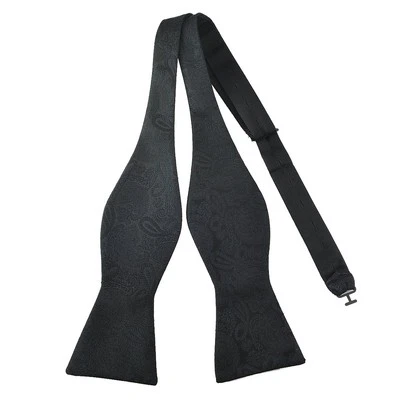  Pajarita clásica de seda tejida de cachemira negra clásica para hombre Foto 1 de 4