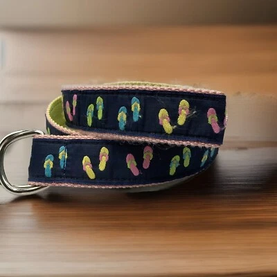 Cinturón Eliza B Talla S Hecho a Mano Chanclas Tela 36” Cuero Hombre Limitado EE. UU. Foto 1 de 4