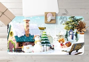 3D Pile Of Snowman Little Girl  Christmas 7 Non-slip Office Desk Mouse Mat Game - Bild 1 von 7