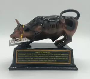 Offizielle Bronze Wall Street Bull Stock Market NYC Figur Statue mit Sockel - Bild 1 von 2