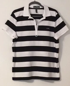 Lauren Active Ralph Lauren Womens Size XL Short Sleeve Striped V-Neck Pullover - Picture 1 of 17