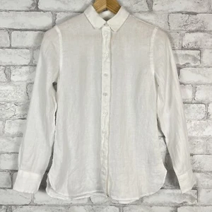 J.CREW NWD Women's Wren Slim Baird McNutt Irish Linen White Shirt sz 00 BY685 - Picture 1 of 6