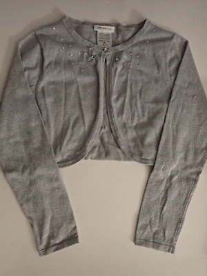 Cárdigan Suéter Bonnie Jean Talla Grande Niñas Ocasión Especial Color Plateado Foto 1 de 4